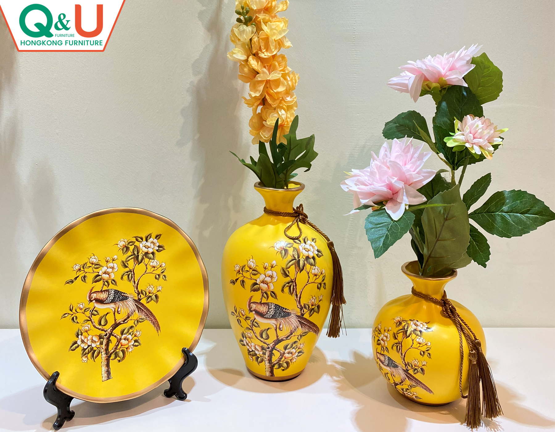 decorative-avian-print-3-set-vase-plate-db-0002-9338