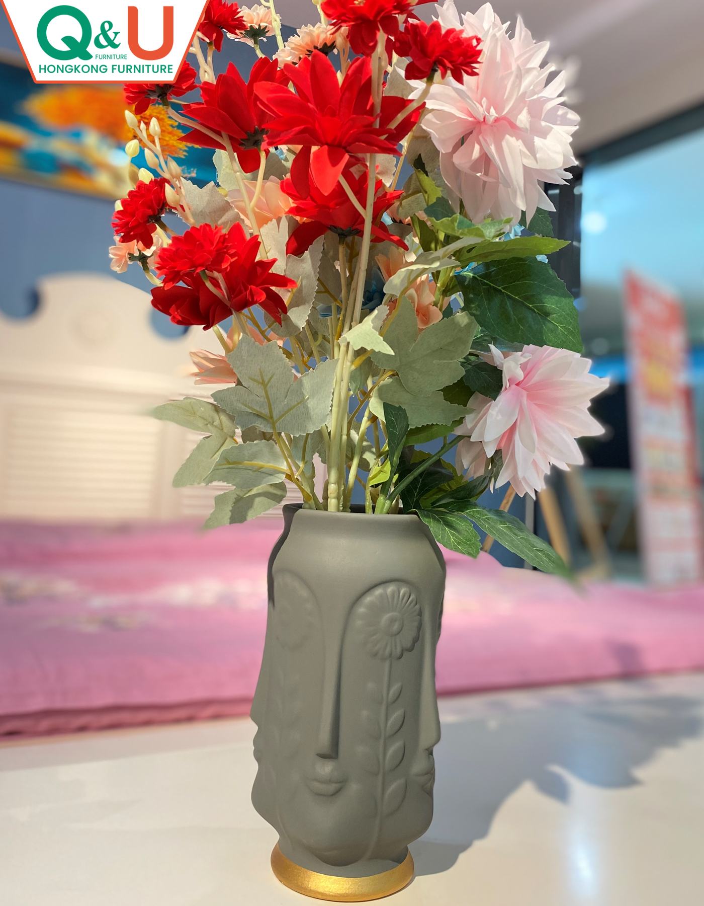 sculpture-decorative-grey-color-long-flower-vase-db-0007hg-5667