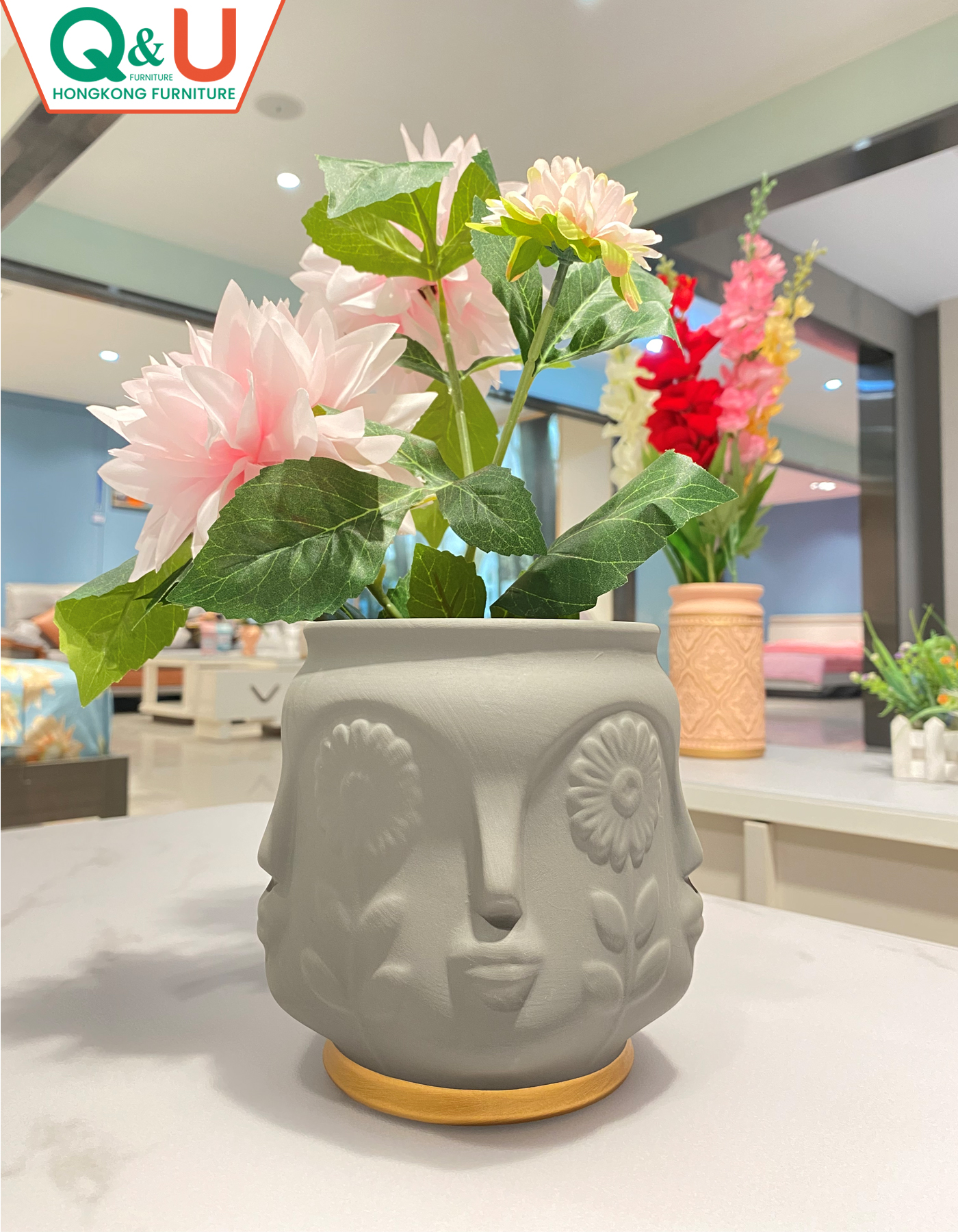 sculpture-decorative-grey-color-short-flower-vase-db-0007sg-3095